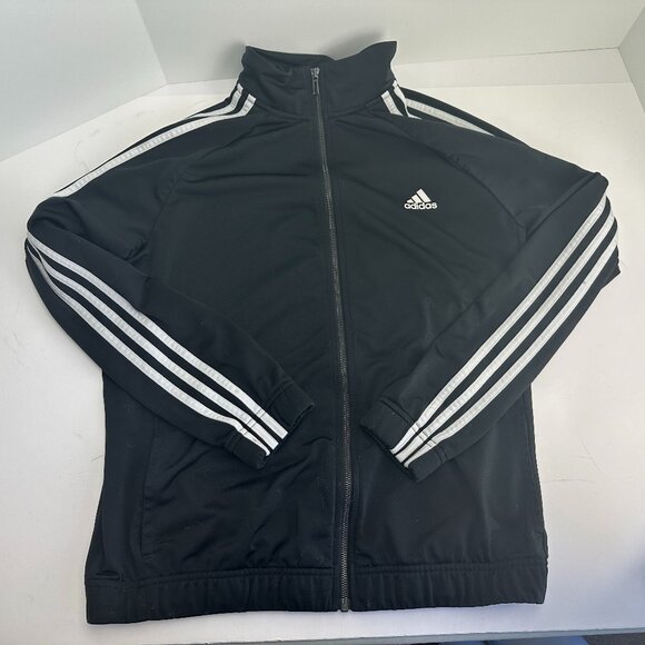 Adidas Men's Essentials Warm-Up 3-Stripes Track Top Blacka and White Size XL - Picture 2 of 5